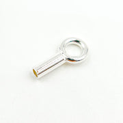 1.2MM White Sterling Silver Crimp Endcap with Ring